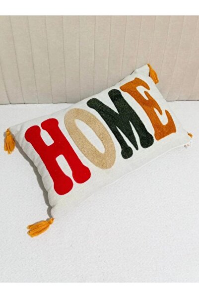 AYS DEKOR 1 Piece Punch Embroidered Home Text & Patterned Throw Pillow Cover ...