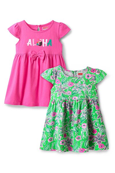 Babyhug Single Jersey Knit Half Cap Sleeve Anti Bacterial Floral Dresse Bow (...