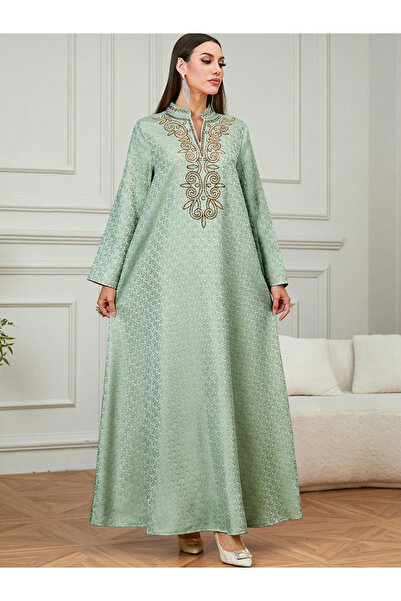 Take Two By Styli Green Embroidered Pattern Jalabiya
