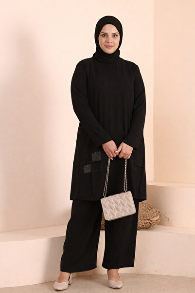 Ferace Σετ με hijab - Μαύρο - Regular