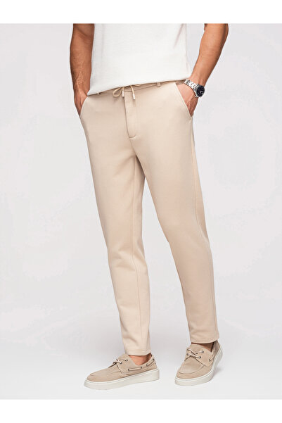 OMBRE Ανδρικό Παντελόνι Καρότο OM-PACP-0292 Μπεζ