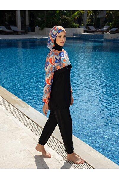 MEBA Λιτά μαγιό - Μαύρο - Γραφικά