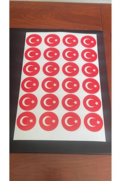 PRİME Concept Turkish Flag 24-Piece Round 4.5 cm Diameter Sticker