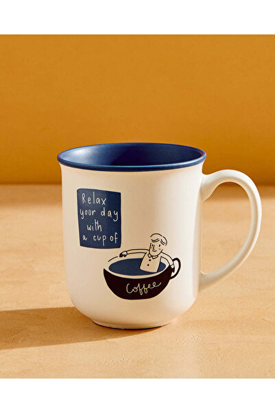 REDTAG Blue "Relax Your Day With A Cup Of Coffee" Mug