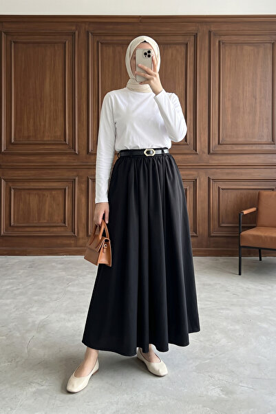 MODAQU Λιτή φούστα - Μαύρο - Μακρύ