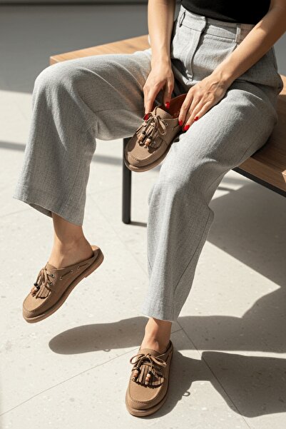 DURUNUN BUTİĞİ Mules - Γκρι - Απογευματινό / Καθημερινό