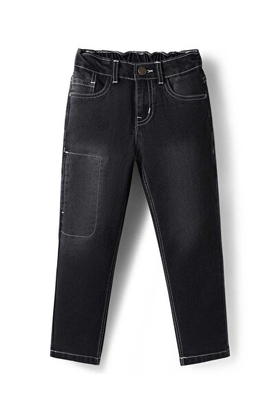Pine kids Woven Full Length Washed Denim Jeans - Black