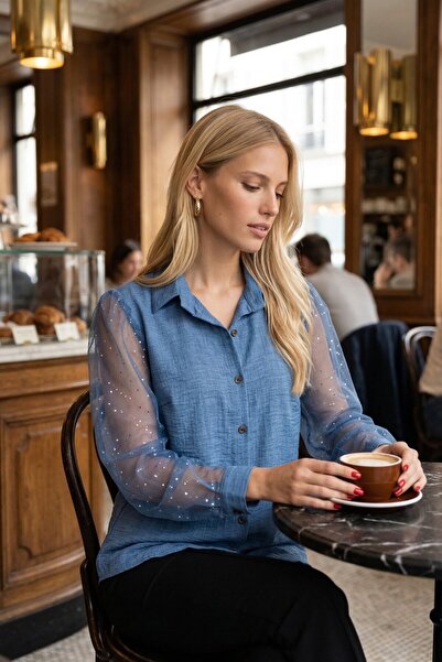 armonika Πουκάμισο - Μπλε - Casual