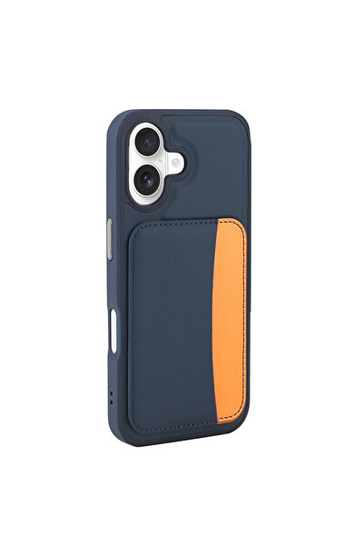 UnDePlus Apple iPhone 17 Kılıf PU Deri Kartlıklı X-Kart Silikon Kapak
