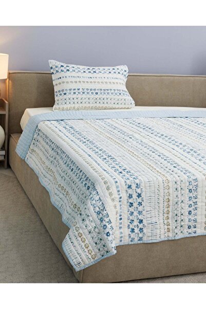 REDTAG Blue 2-Piece Printed Quilt Set (200 x 150 cm)