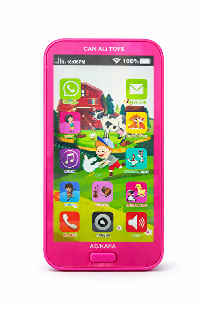 Prlk toys Eğitici Oyuncak Telefon – Sesli Işıklı Çocuk Oyuncak Smartphone pembe