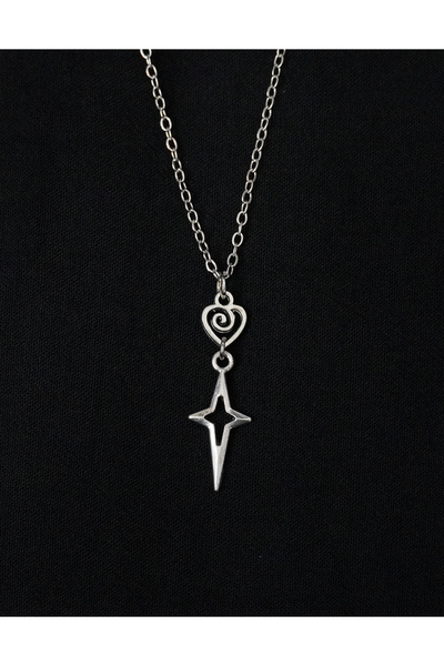 NO BRAND Kalp diamond y2k pinterest gotik punk yıldız kolye