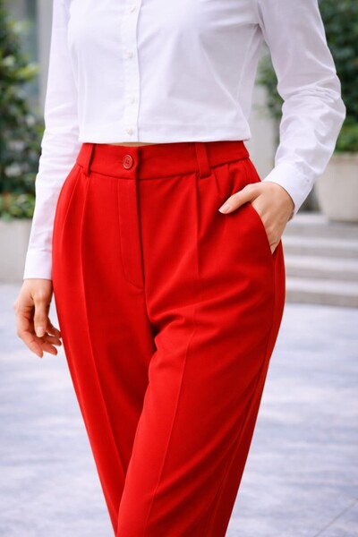 MODA ADEN Women&Kids ÇİFT PİLE DETAYLI PANTOLON