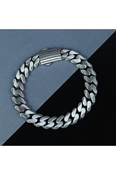 Mercan Silver 925 Ayar Gümüş Oksitli 10MM Erkek Bileklik