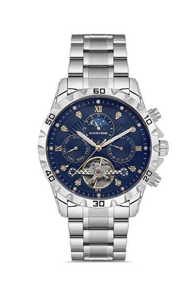 Navimarine Lacivert 44mm Otomatik/Mekanik Fonksiyonlu Mehtaplı, Takvimli Pasl...