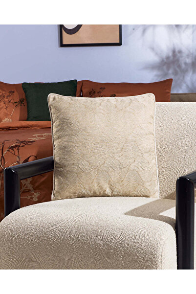 REDTAG Ivory and Gold Lurex Jacquard Cushion