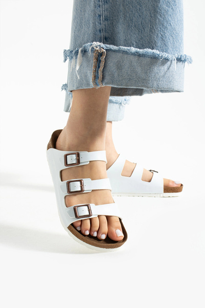 Sivarro Women's 3-Buckle Anatomical Sole Slippers Comfortable Daily Summer Sl...