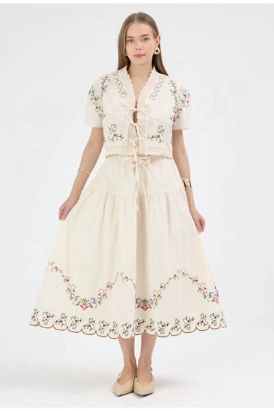 D'RECCY Σετ δύο τεμαχίων - Μπεζ - Μακρύ