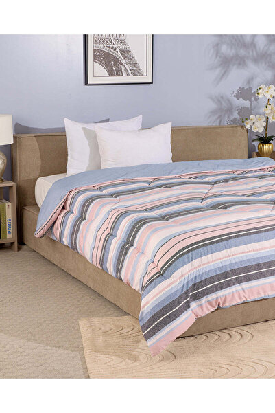 REDTAG Blue Stripe Print Comforter Single Size
