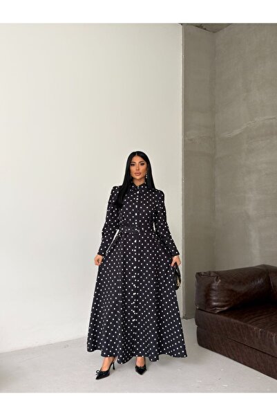 D'RECCY Λιτό φόρεμα - Μαύρο - Μακρύ