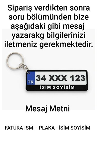 wentt Plaka Anahtarlık Kişiye Özel İsim ve Plaka Yazılı