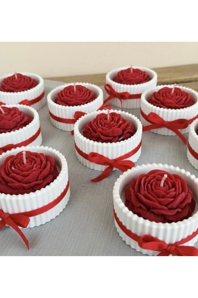 Veluna mum El Yapımı Romantik Gül Kasesi Mum 💫🌺