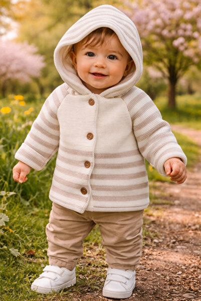 BİANCOFİGLİO Baby Knitwear Cardigan Striped 5-12 Months
