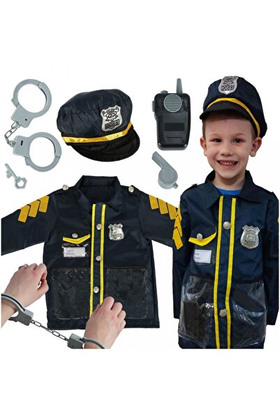 Ikonka Costum de carnaval pentru copii Ikonka, model Ofiter Politist cu acces...