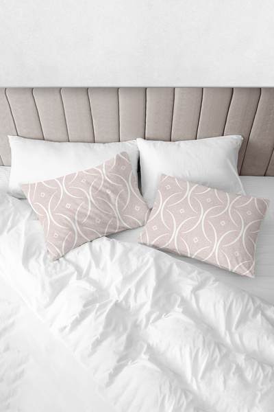 Monolisse 100% Cotton Printed Akfil Pearl Pillowcase Set of 2 - 50X70 cm Powder