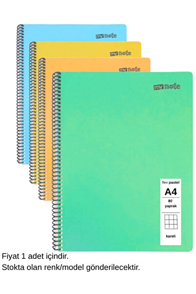 Mynote FLEX Παστέλ Σημειωματάριο Α4 80 Φύλλα Καρό 1 Τεμάχιο