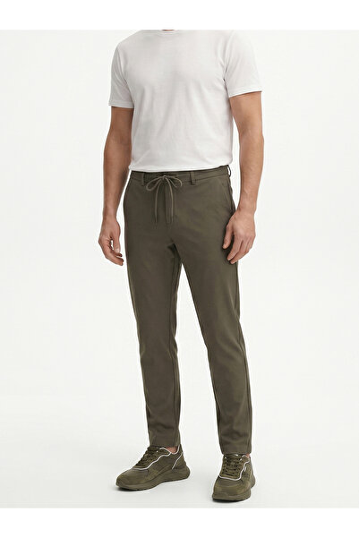 Xint Erkek Haki Pamuk Dokulu Slim Fit Jogger