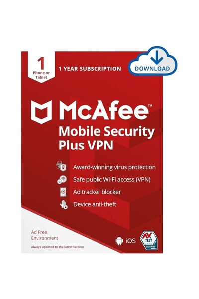 McAFEE Mobile Security Plus + VPN 1 PC 1 YIL