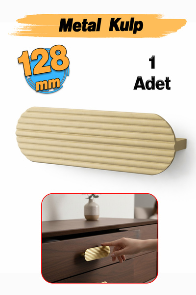 Badem10 Μεταλλική (128 χιλιοστά - 12,8 εκ.) Ματ χρυσή λαβή για έπιπλα, συρτάρ...