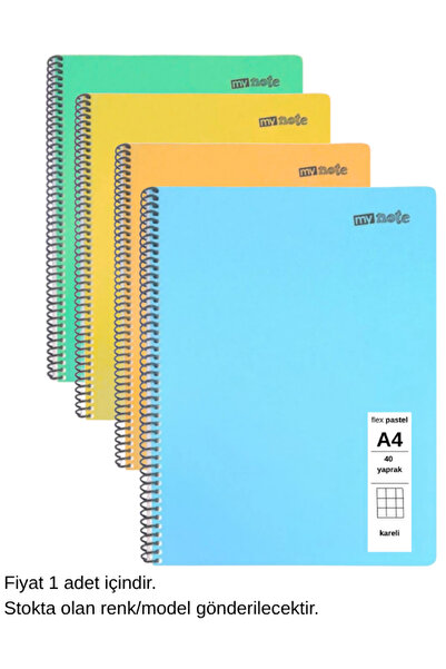 Mynote FLEX Παστέλ Τετράδιο Α4 40 Φύλλα Καρό 1 Τεμάχιο