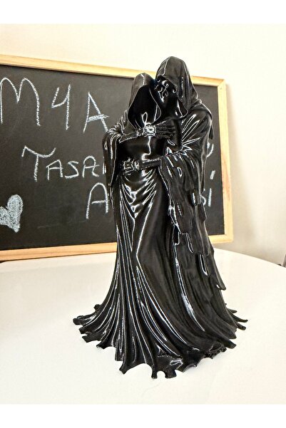 MYA 3D TASARIM ATÖLYESİ 3D Ölüm Meleği Ve Lady Reaper Dekortif Gotik Obje Biblo