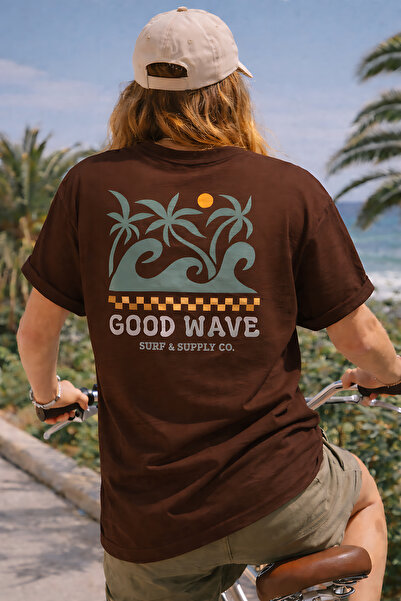 ArtYus Good Wave Back-Printed Unisex Oversize T-Shirt – Cotton Crew Neck Casu...