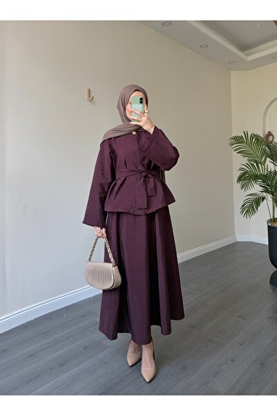 Esre Store Σετ με hijab - Βουργουνδία - Maxi