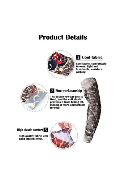 ZCM-HAPPY Pair of Tattoo Sunscreen and UV Protection Arm Sleeves