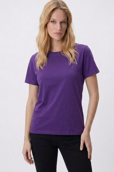 MATERIAL T-Shirt - Μωβ - Χαλαρό