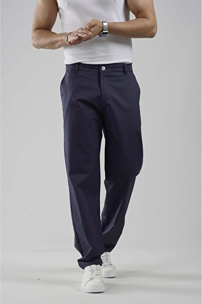 king brich Pantaloni pentru bărbați din Lycra Chino cu talie elastică și croi...