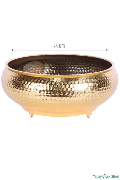 Yapay Çiçek Sitesi Metal Decorative Impact Ufo Model Flower Pot 11 cm Gold