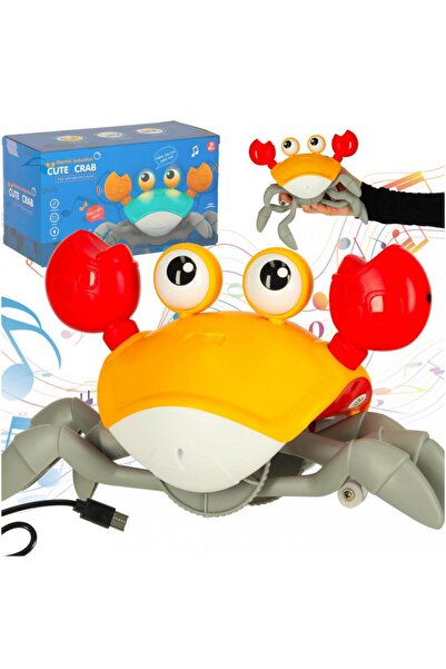 Ikonka Jucarie interactiva pentru copii Yellow Crab, dimensiune 24 x 12.5 x 1...