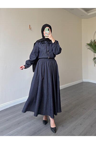 Esre Store Σετ με hijab - Ναυτικό μπλε - Maxi