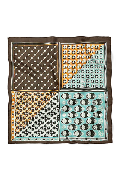 nehir eşarp Geometrik Desen Fular Bandana 70x70 Cm