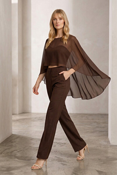 By Yaren Yazıcı Κιμονό & καφτάνι - Καφέ - Απλό