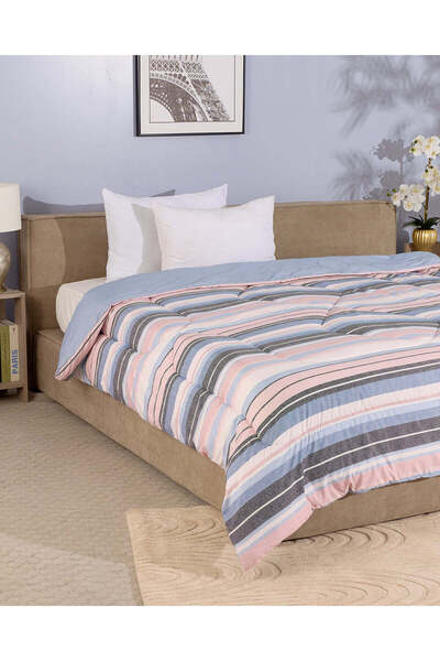 REDTAG Blue Striped Comforter King Size