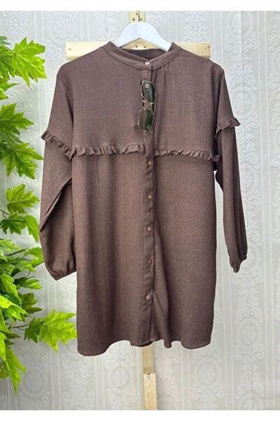 VOLT CLOTHİNG Καφτάνι plus size - Καφέ - Κανονική εφαρμογή