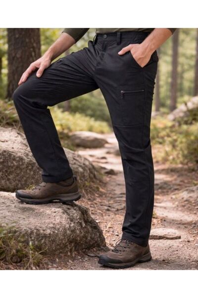 Karber Tekstil Outdoor Trekking Taktikal Likralı Mevsimlik Doğa Yürüyüşü Siya...