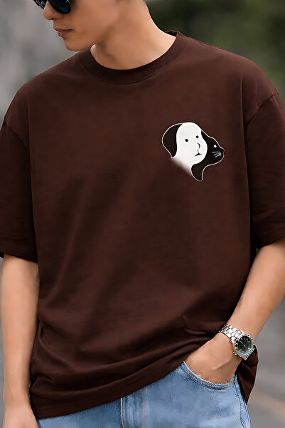 ArtYus Μπλουζάκι Unisex Oversize με εμπριμέ σχέδιο Cat and Dog – Βαμβακερό T-...