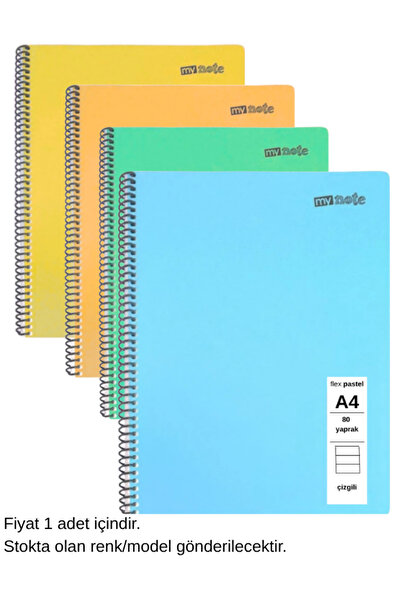 Mynote FLEX Παστέλ Τετράδιο Α4 80 Φύλλα Ριγέ 1 Τεμάχιο